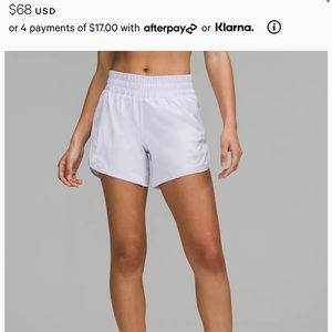 Lululemon mid rise track that shorts 5 inch size 2